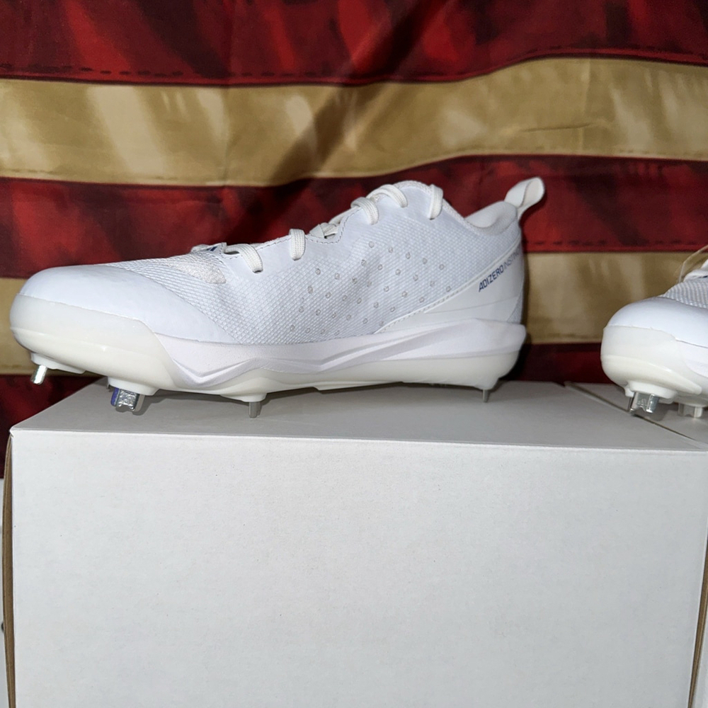 Adidas Adizero Instinct Womens Softball Metal Cleats Size 10 White / Royal Blue - Picture 4 of 7